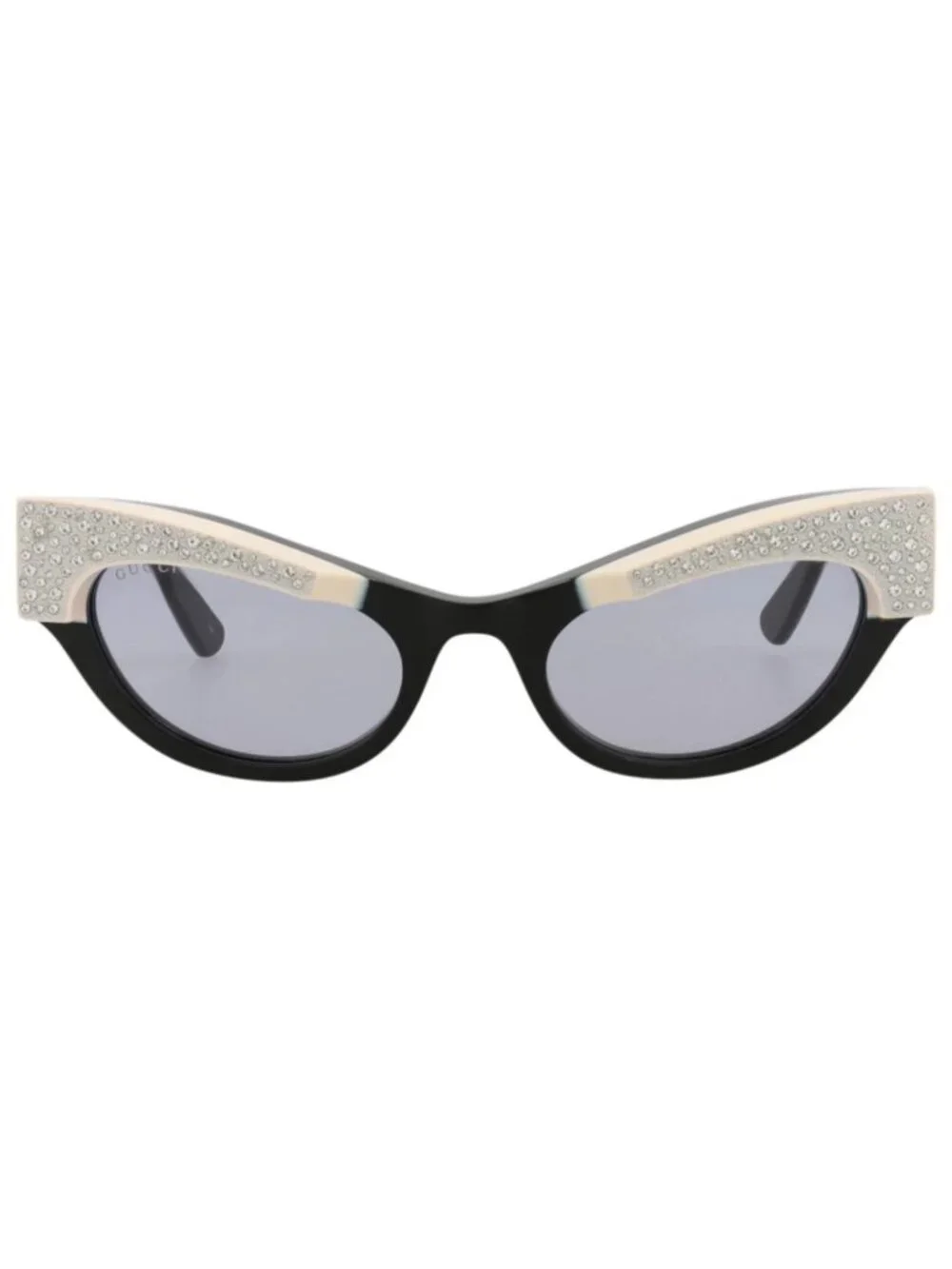 New Gucci Women's Sunglasses Cat Eye Acetate Frame Black Black Violet